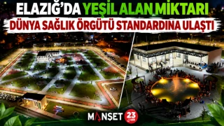 Elazığ’da Yeşil Alan Miktarı Dünya Sağlık Örgütü Standardına Ulaştı
