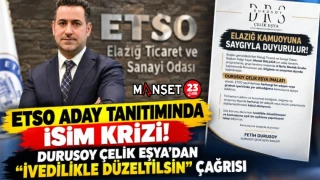 ETSO ADAY TANITIMINDA İSİM KRİZİ! DURUSOY ÇELİK EŞYA’DAN “İVEDİLİKLE DÜZELTİLSİN” ÇAĞRISI